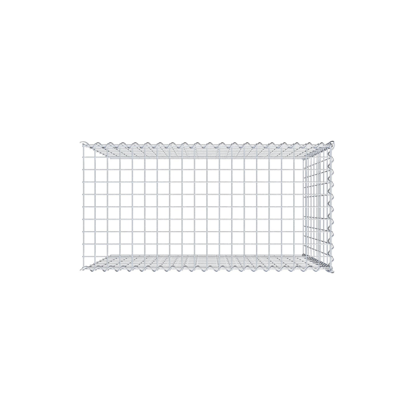 Gabion rapporté type 4 100 cm x 90 cm x 50 cm (L x H x P), mailles 5 cm x 10 cm, spirale