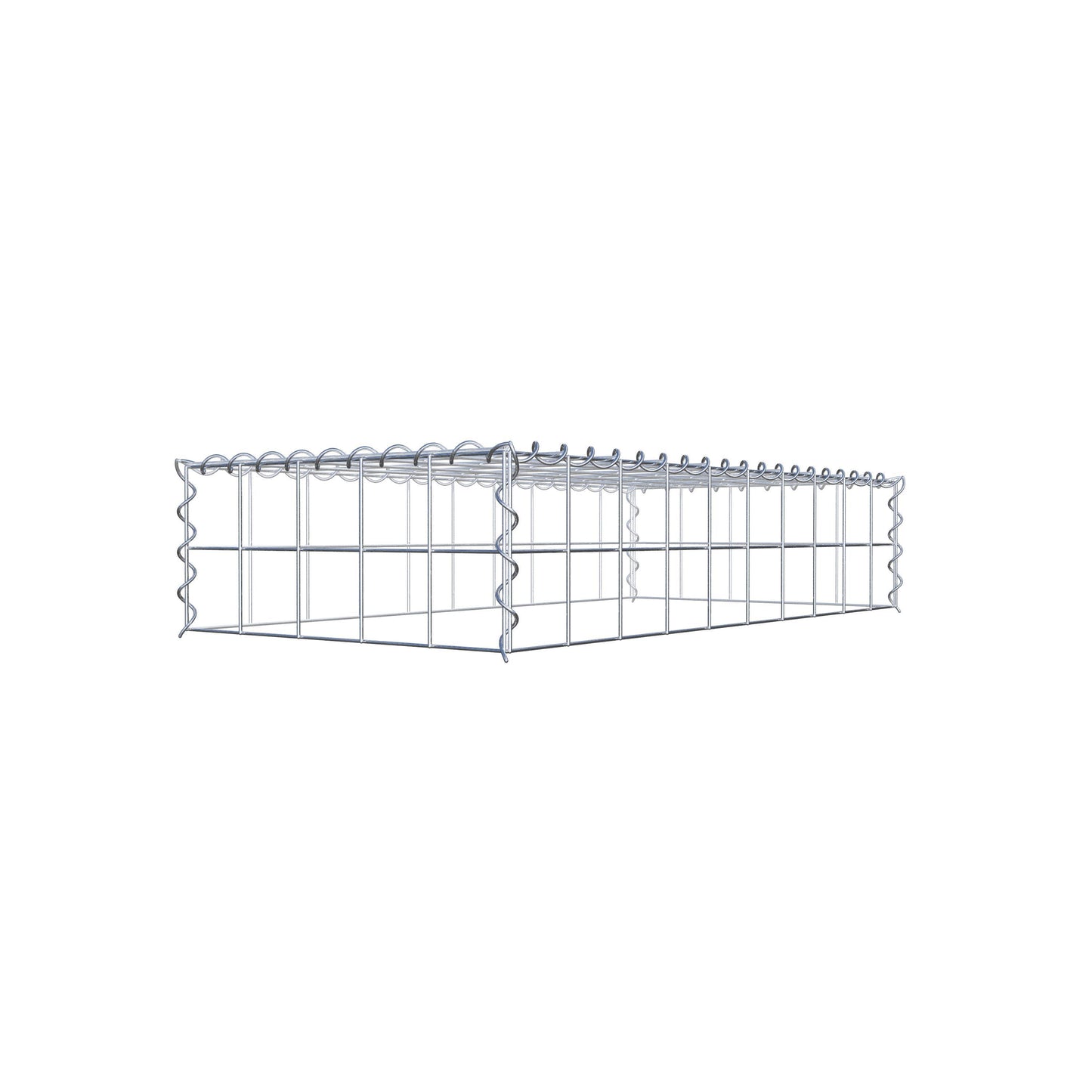 Opvokset gabion type 3 100 cm x 20 cm x 50 cm (L x H x D), maskestørrelse 10 cm x 10 cm, spiral