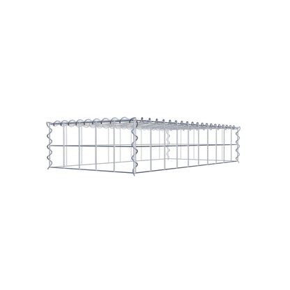 Opvokset gabion type 3 100 cm x 20 cm x 50 cm (L x H x D), maskestørrelse 10 cm x 10 cm, spiral