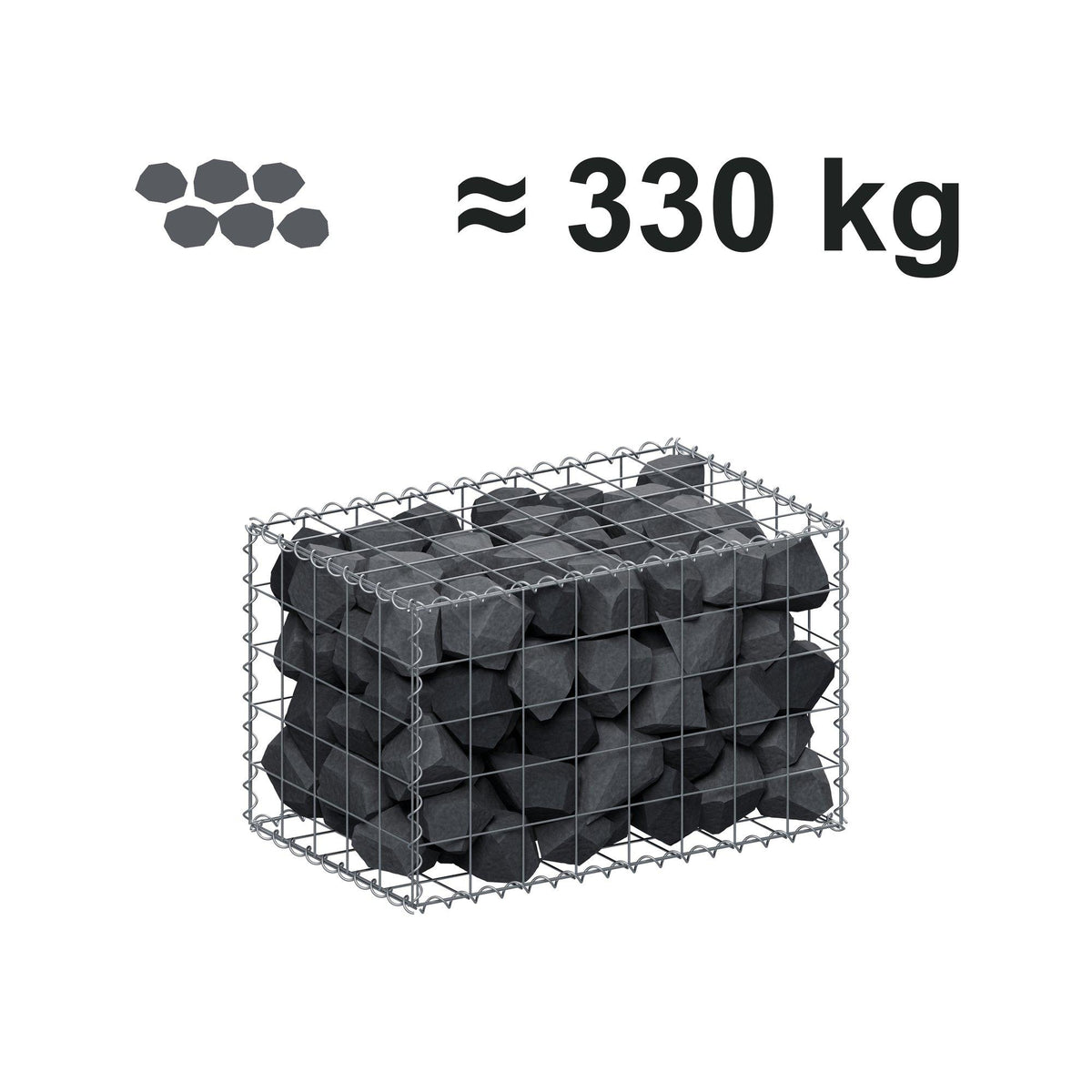 Gabione 80 cm x 50 cm x 50 cm (L x H x T), Maschenweite 10 cm x 10 cm, Spirale