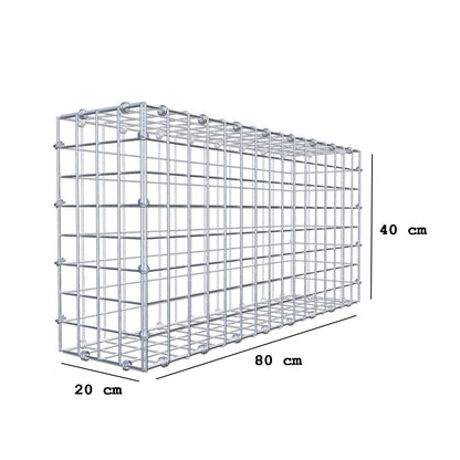 Gabbione 80 cm x 40 cm x 20 cm (L x H x P), maglia 5 x 5 cm, anello a spirale