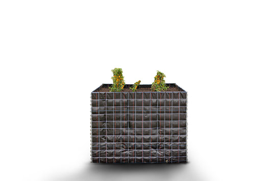 Högbädd, fyrkantig utan stenområde - Längd: 130 cm - Höjd: 100 cm - Djup: 60 cm - Maskstorlek: 10 x 10 cm