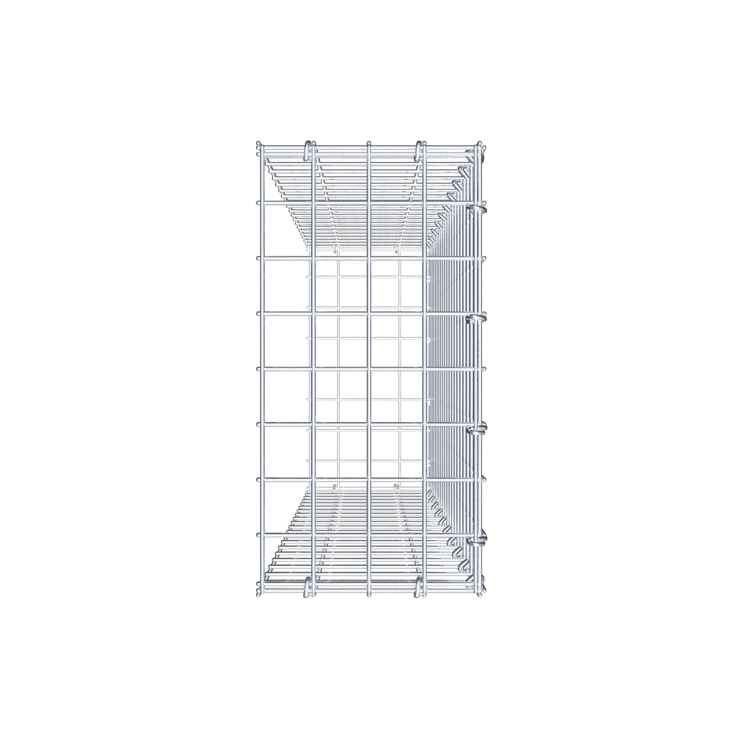 Type 2 oplegkorf 100 cm x 20 cm x 40 cm (L x H x D), maaswijdte 5 cm x 5 cm, C-ring