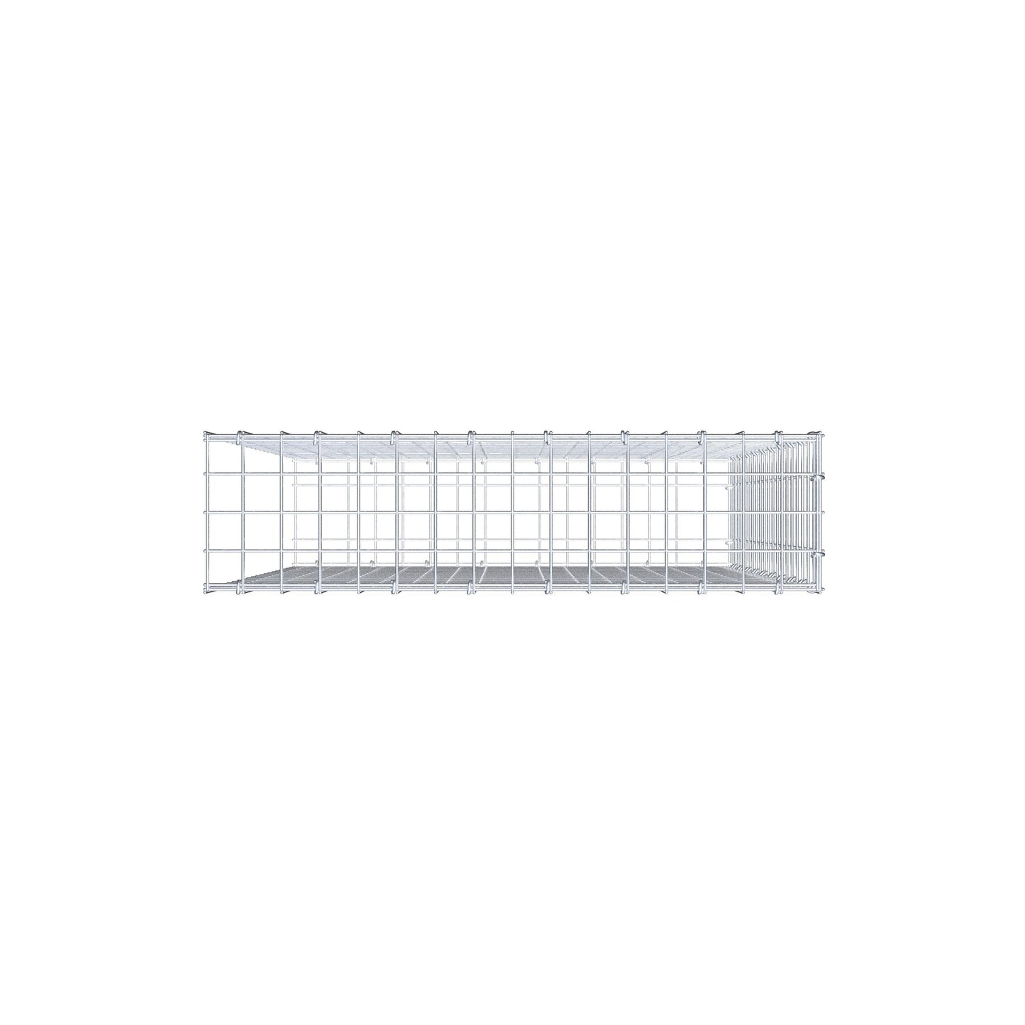 Type 2 oplegkorf 100 cm x 80 cm x 20 cm (L x H x D), maaswijdte 5 cm x 5 cm, C-ring