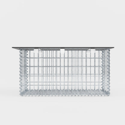 Gartenbank Spiralgabione 105 x 50 x 30 cm - MW 5 x 10 cm, mit Recyclingauflage in anthrazit