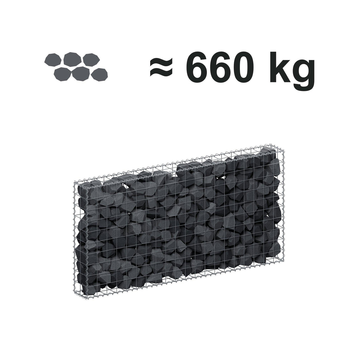 Gabion 200 cm x 100 cm x 20 cm (L x H x P), mailles 10 cm x 10 cm, spirale