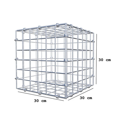 Schanskorf 30 cm x 30 cm x 30 cm (L x H x D), maaswijdte 5 x 5 cm, spiraalring