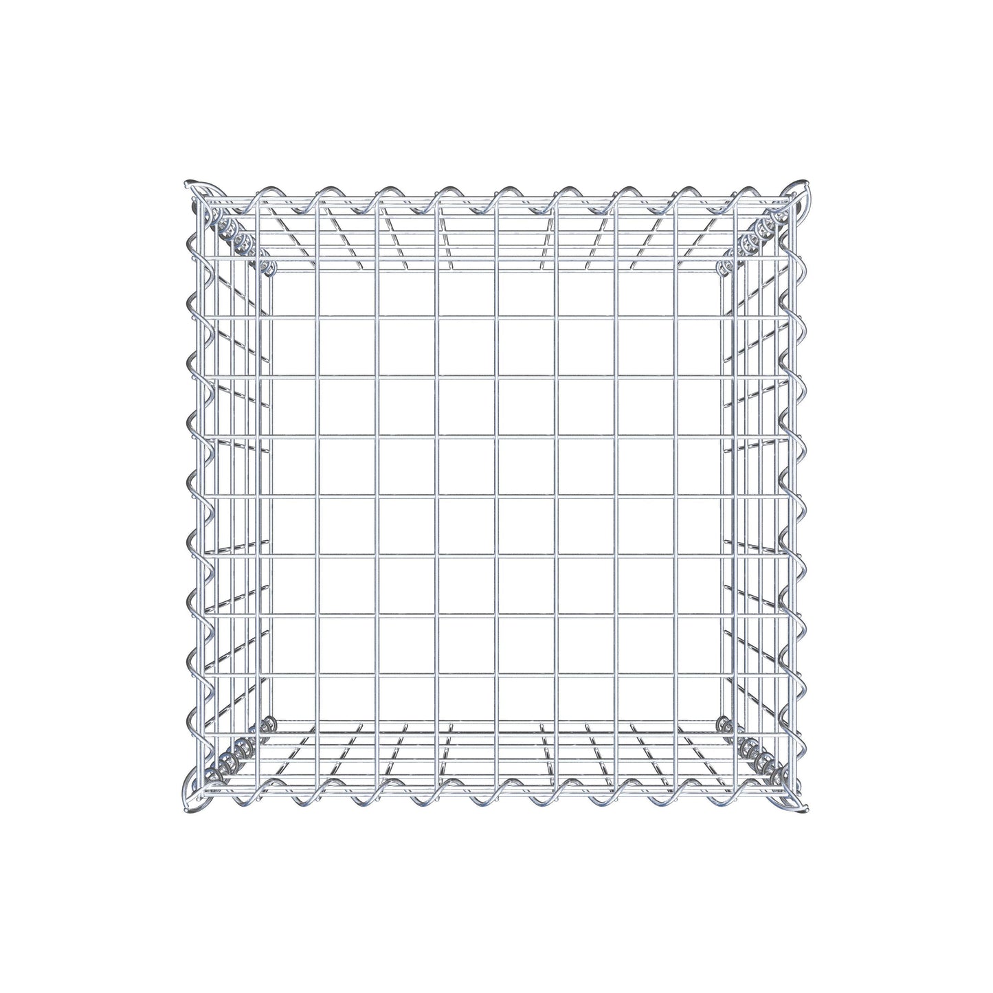 Gavión adulto tipo 3 50 cm x 50 cm x 50 cm (largo x alto x profundidad), tamaño de malla 5 cm x 10 cm, espiral