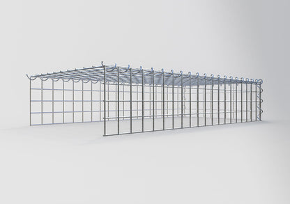 Gabion rapporté type 4 100 cm x 20 cm x 50 cm (L x H x P), mailles 5 cm x 5 cm, spirale