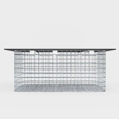Banco de jardín 102 x 45 x 52 cm MW 5 x 5 cm galvanizado en caliente, con tablero reciclado en antracita