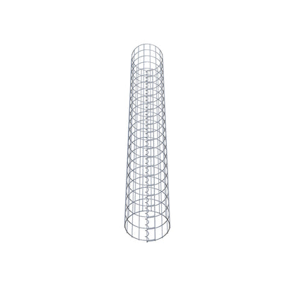 Columna de gaviones redonda 27 cm de diámetro, 200 cm de altura, malla 5 cm x 10 cm