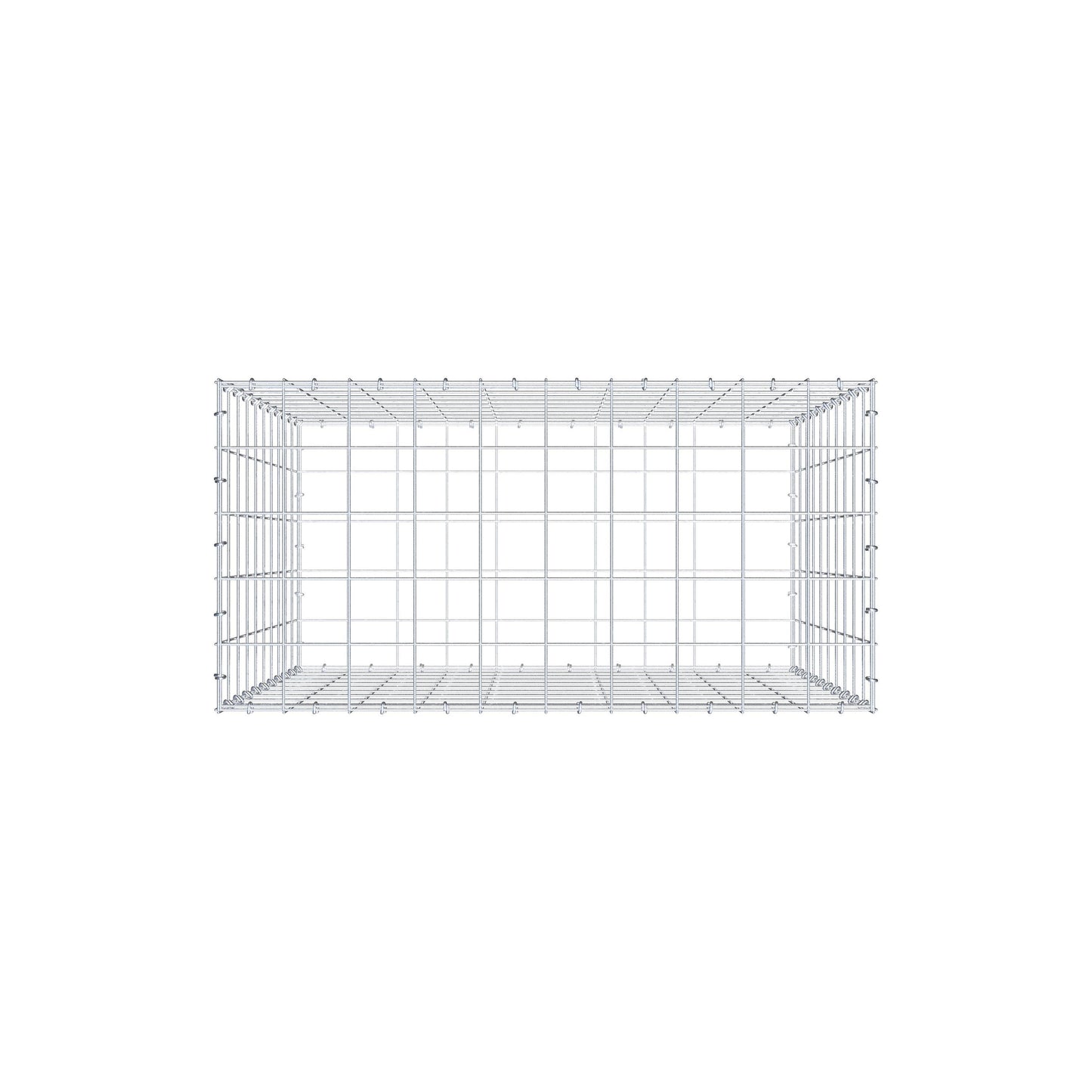 Gavión 100 cm x 100 cm x 50 cm (L x A x P), malla 10 cm x 10 cm, anillo en C