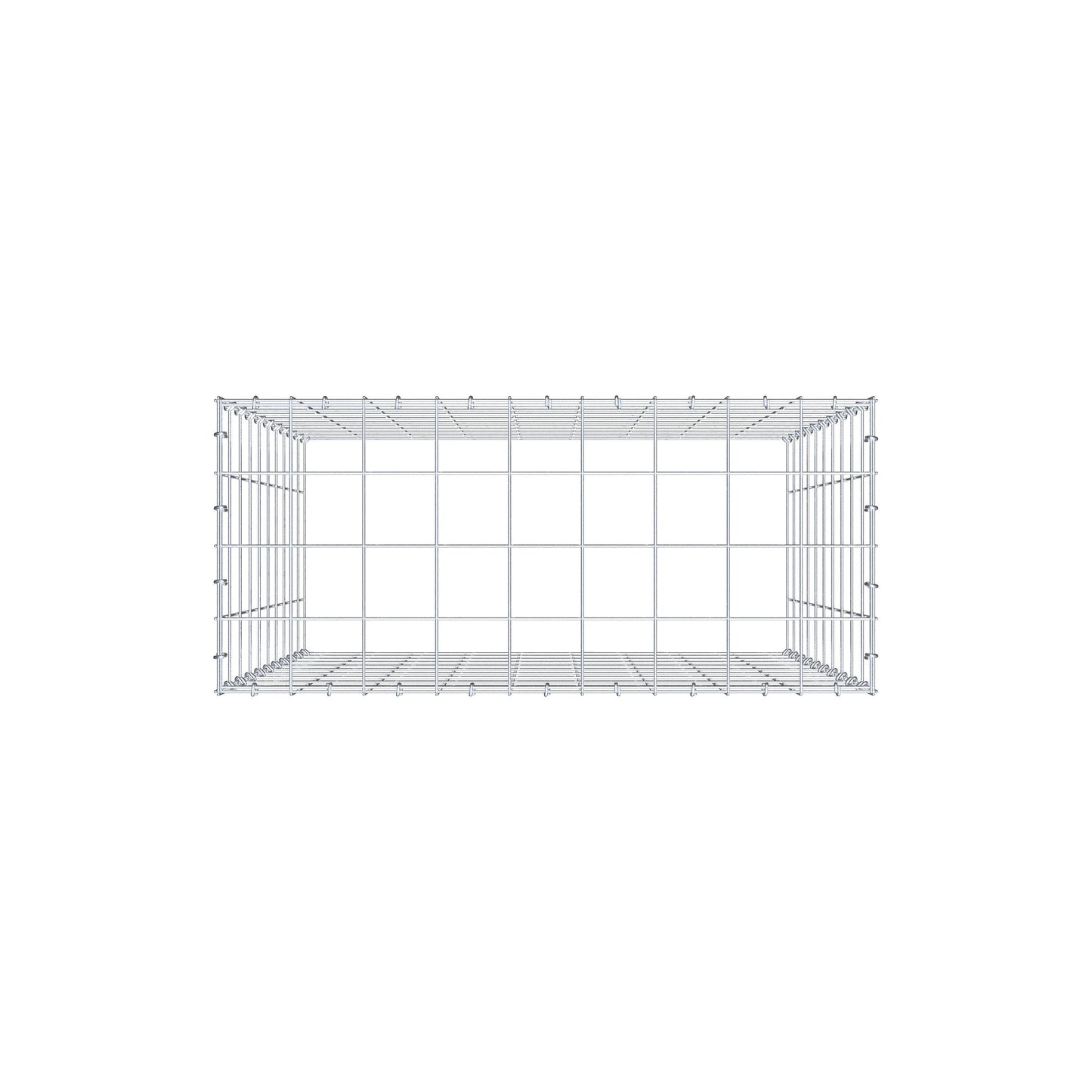 Monteret gabion type 3 100 cm x 90 cm x 40 cm (L x H x D), maskestørrelse 10 cm x 10 cm, C-ring