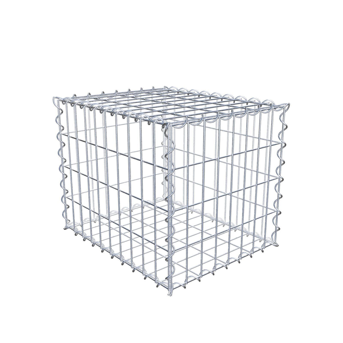 Schanskorf 50 cm x 40 cm x 40 cm (L x H x D), maaswijdte 5 cm x 10 cm, spiraalvormig