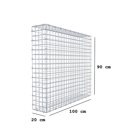 Gabbione 100 cm x 90 cm x 20 cm (L x H x P), maglia 5 x 5 cm, anello a spirale