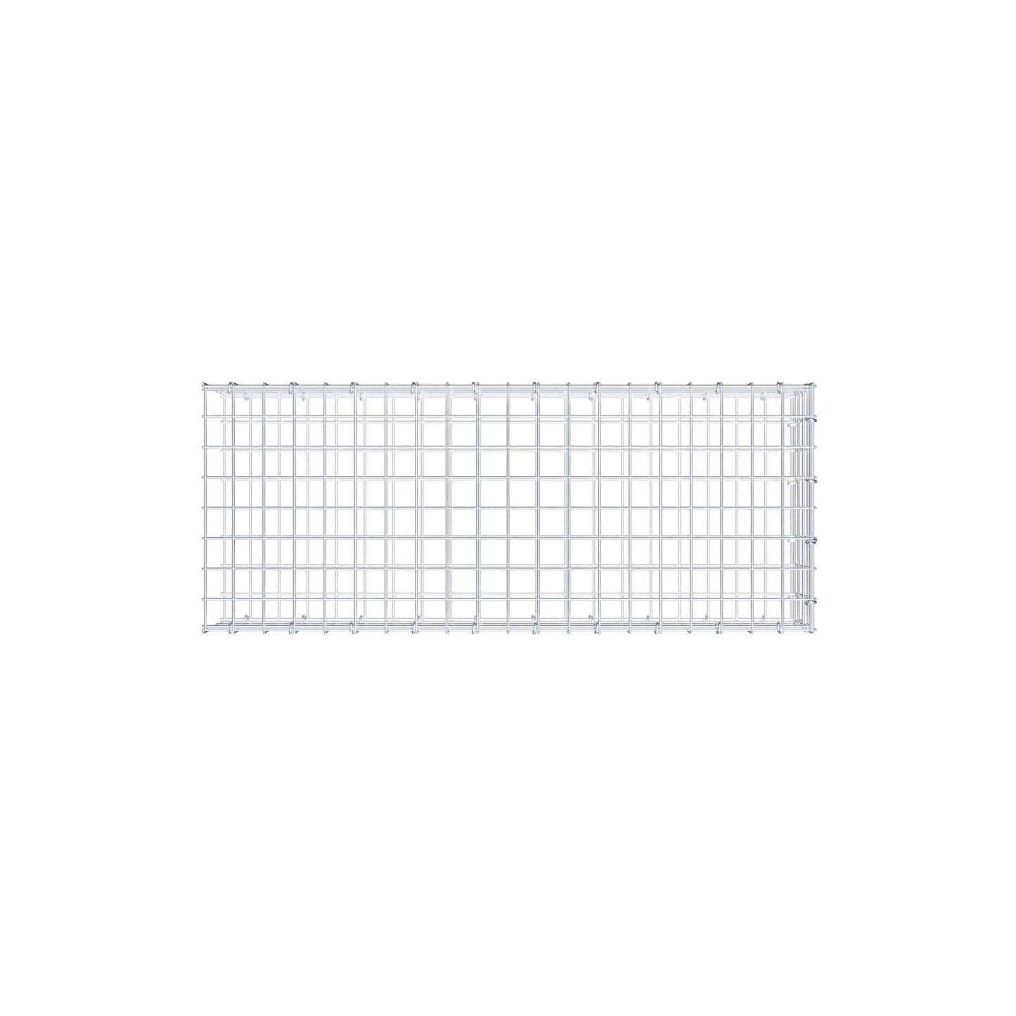 Type 2 oplegkorf 100 cm x 20 cm x 40 cm (L x H x D), maaswijdte 5 cm x 5 cm, C-ring
