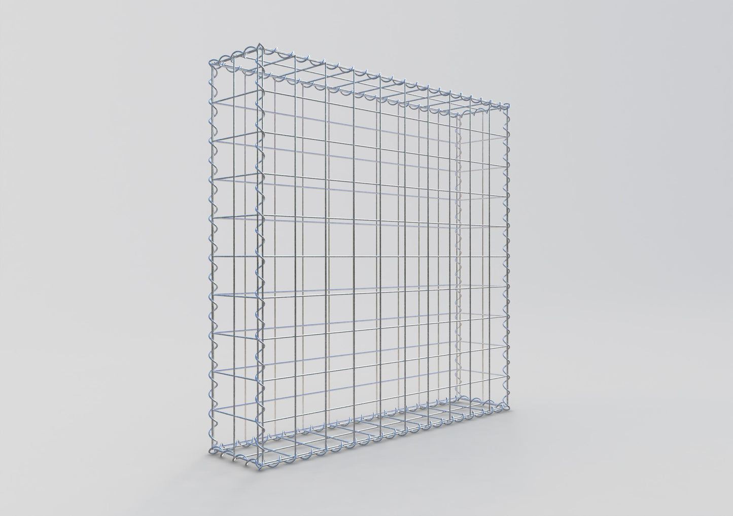 Gabion 100 cm x 100 cm x 20 cm (L x H x D), maskstorlek 10 cm x 10 cm, spiral