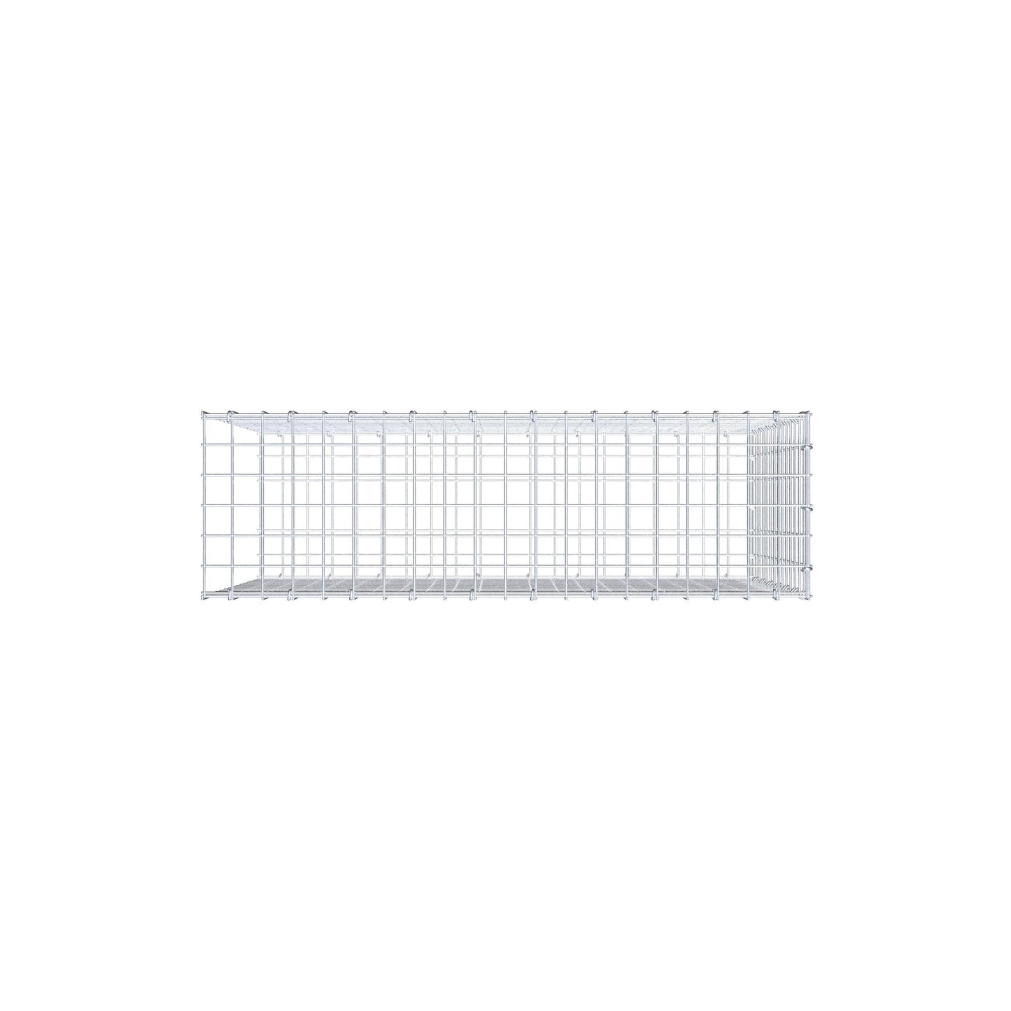 Typ 2 påbyggnadsgabion 100 cm x 70 cm x 30 cm (L x H x D), maskstorlek 5 cm x 5 cm, C-ring