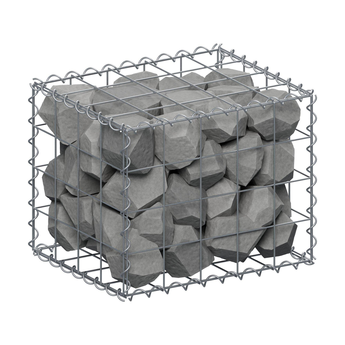 Gabion 50 cm x 40 cm x 40 cm (L x H x P), mailles 10 cm x 10 cm, spirale