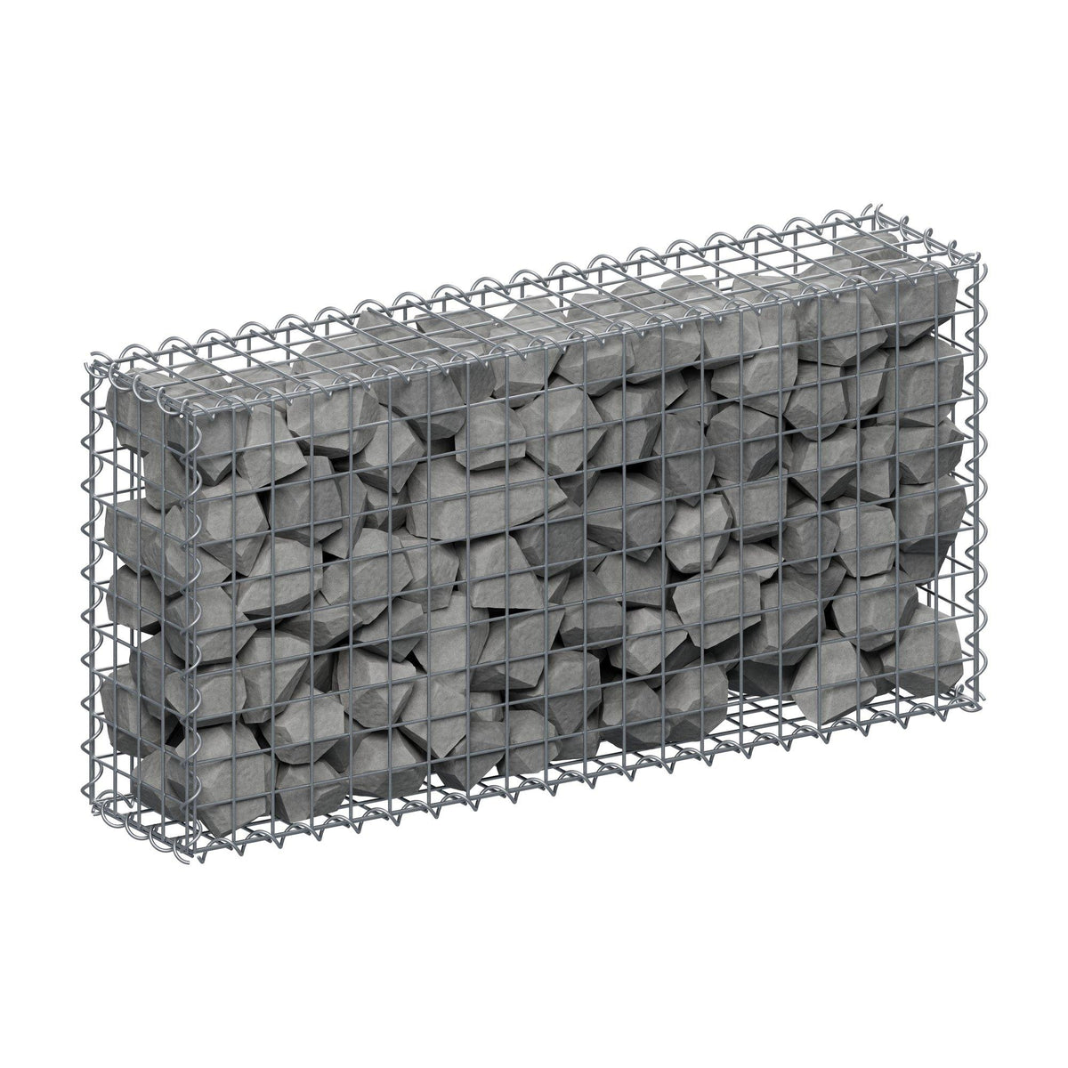 Gabion 100 cm x 50 cm x 20 cm (L x H x D), maskstorlek 5 cm x 5 cm, spiral