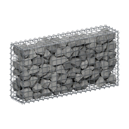 Gabion 100 cm x 50 cm x 20 cm (L x H x D), maskstorlek 5 cm x 5 cm, spiral