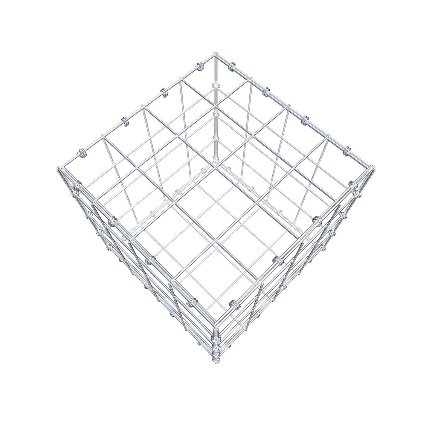 Schanskorf 40 cm x 40 cm x 40 cm (L x H x D), maaswijdte 10 x 10 cm, spiraalring