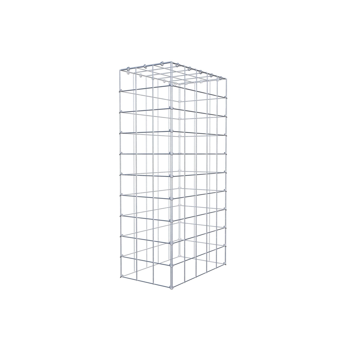 Monteret gabion type 3 100 cm x 50 cm x 30 cm (L x H x D), maskestørrelse 10 cm x 10 cm, C-ring