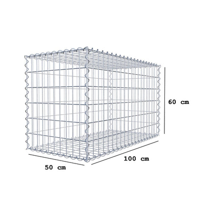 Gabione 100 cm x 60 cm x 50 cm (L x H x T), Maschenweite 5 cm x 10 cm, Spirale