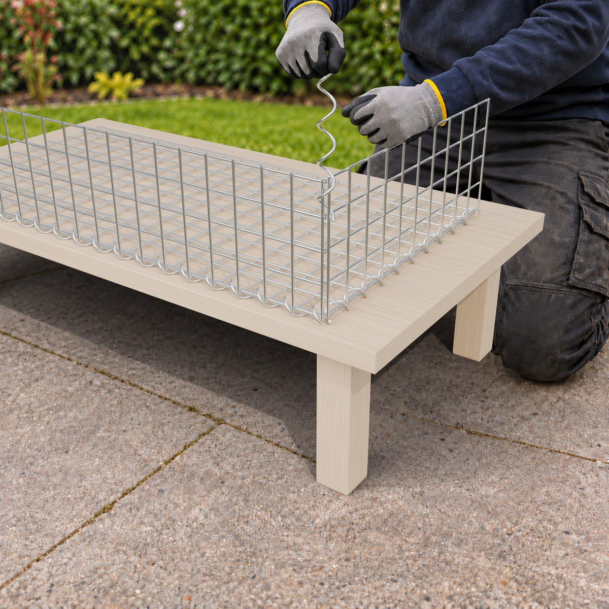 Gabione 100 cm x 20 cm x 50 cm (L x H x T), Maschenweite 5 cm x 5 cm, Spirale
