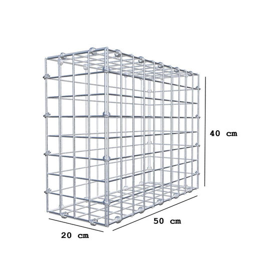 Schanskorf 50 cm x 40 cm x 20 cm (L x H x D), maaswijdte 5 x 5 cm, spiraalring
