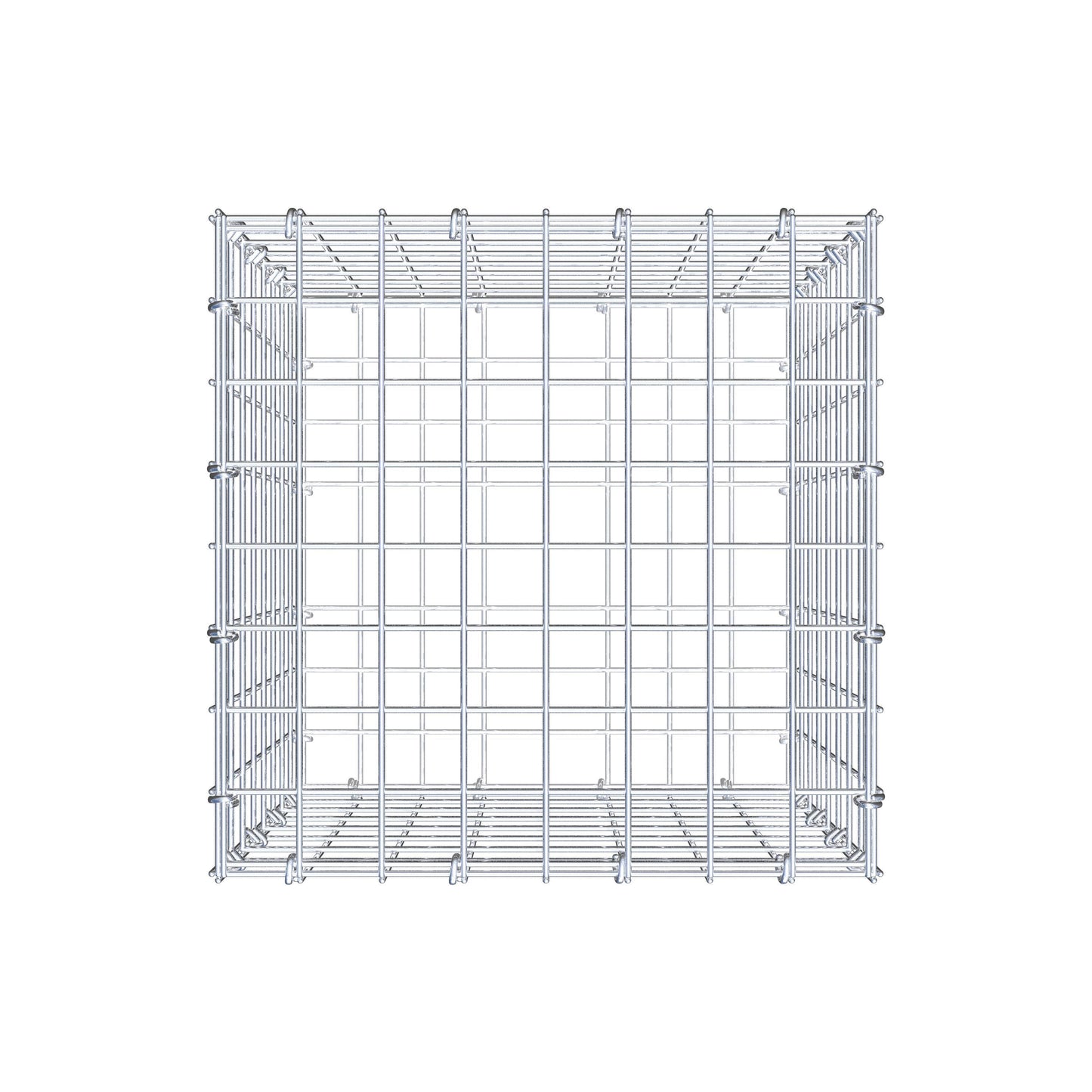 Gabbione 40 cm x 40 cm x 40 cm (L x H x P), maglia 5 cm x 5 cm, anello a C