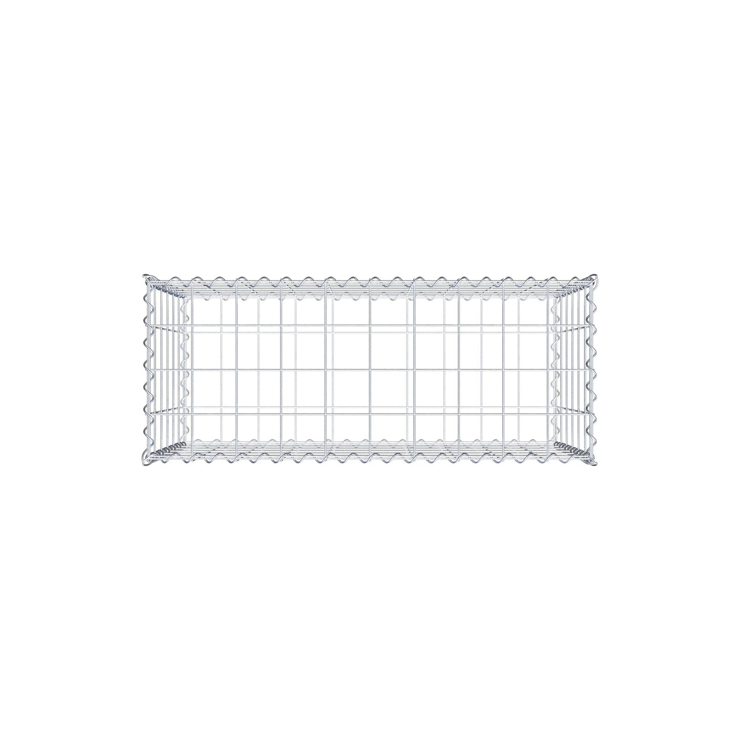 Schanskorf 100 cm x 60 cm x 40 cm (L x H x D), maaswijdte 10 cm x 10 cm, spiraalvormig