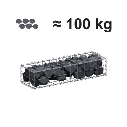 Gabione 100 cm x 20 cm x 30 cm (L x H x T), Maschenweite 10 cm x 10 cm, Spirale