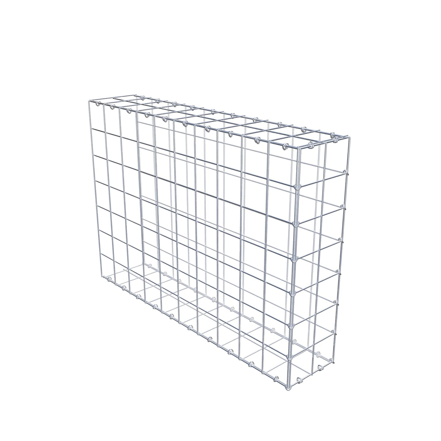 Typ 2 påbyggnadsgabion 100 cm x 70 cm x 20 cm (L x H x D), maskstorlek 10 cm x 10 cm, C-ring