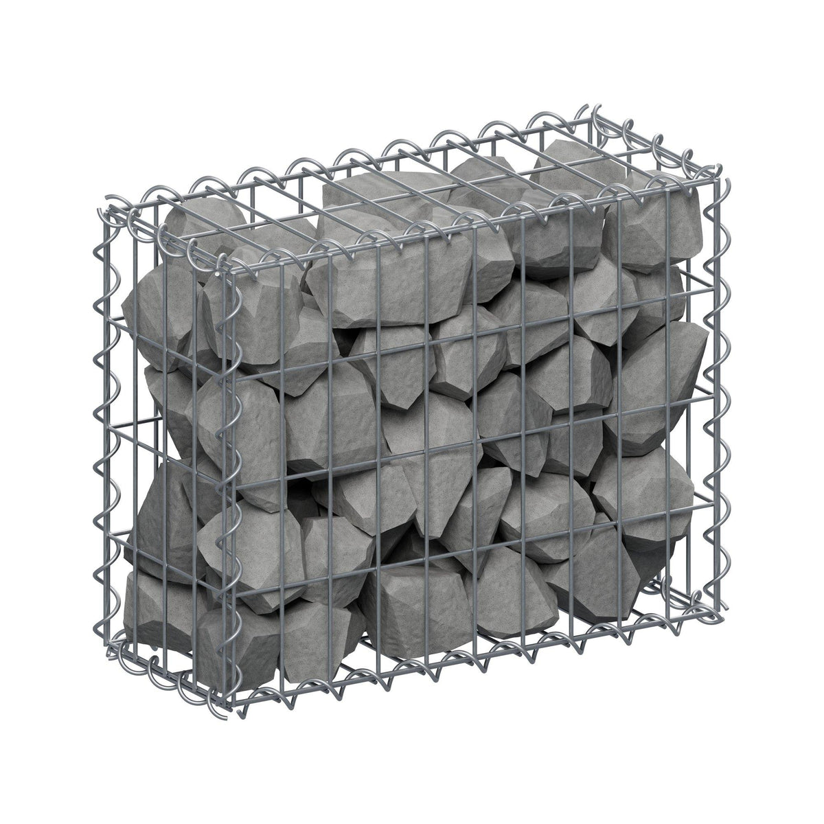 Gabione 50 cm x 40 cm x 20 cm (L x H x T), Maschenweite 5 cm x 10 cm, Spirale
