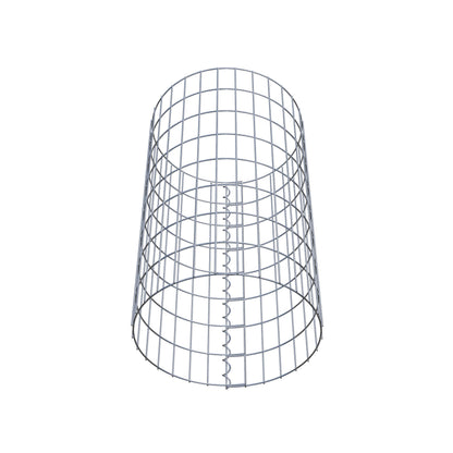 Columna de gaviones redonda 47 cm de diámetro, 80 cm de altura, malla 5 cm x 10 cm