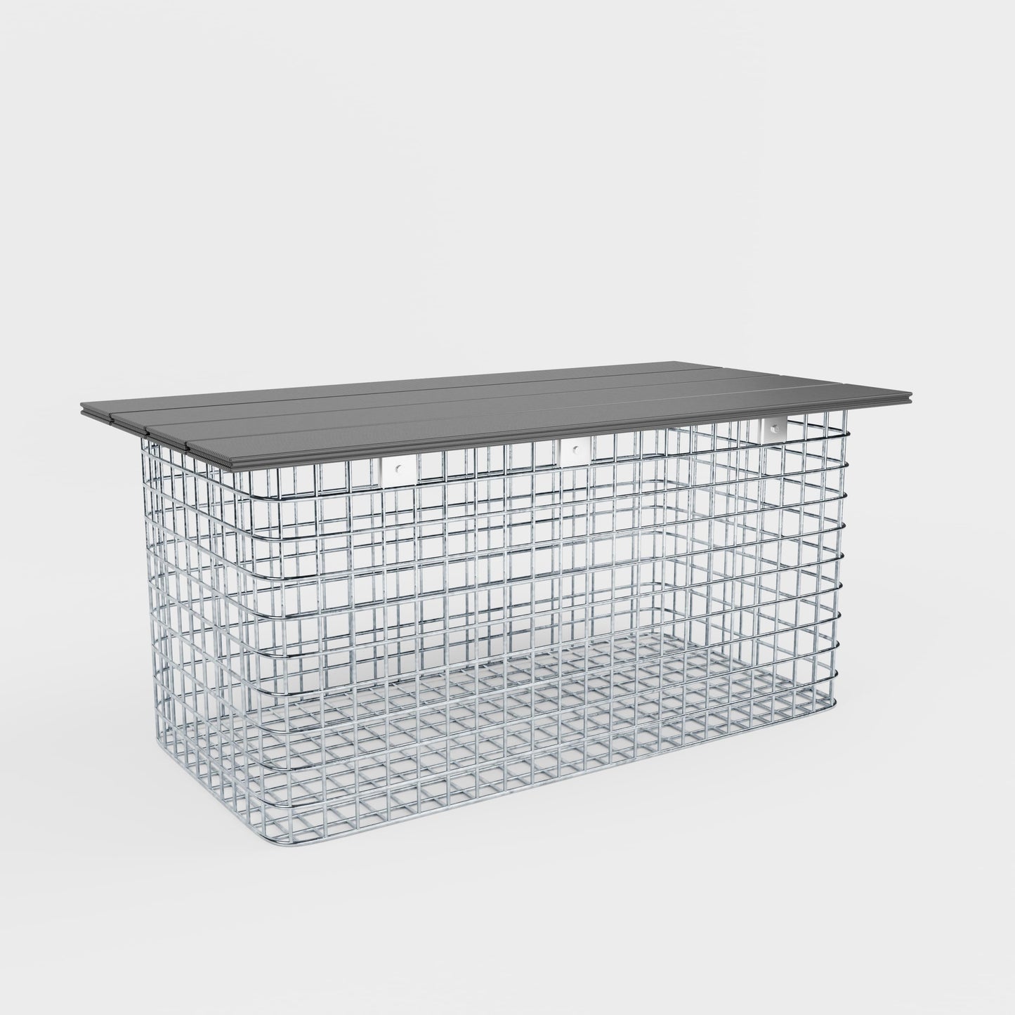 Banco de jardín 102 x 50 x 52 cm MW 5 x 5 cm galvanizado en caliente, con tablero reciclado en antracita
