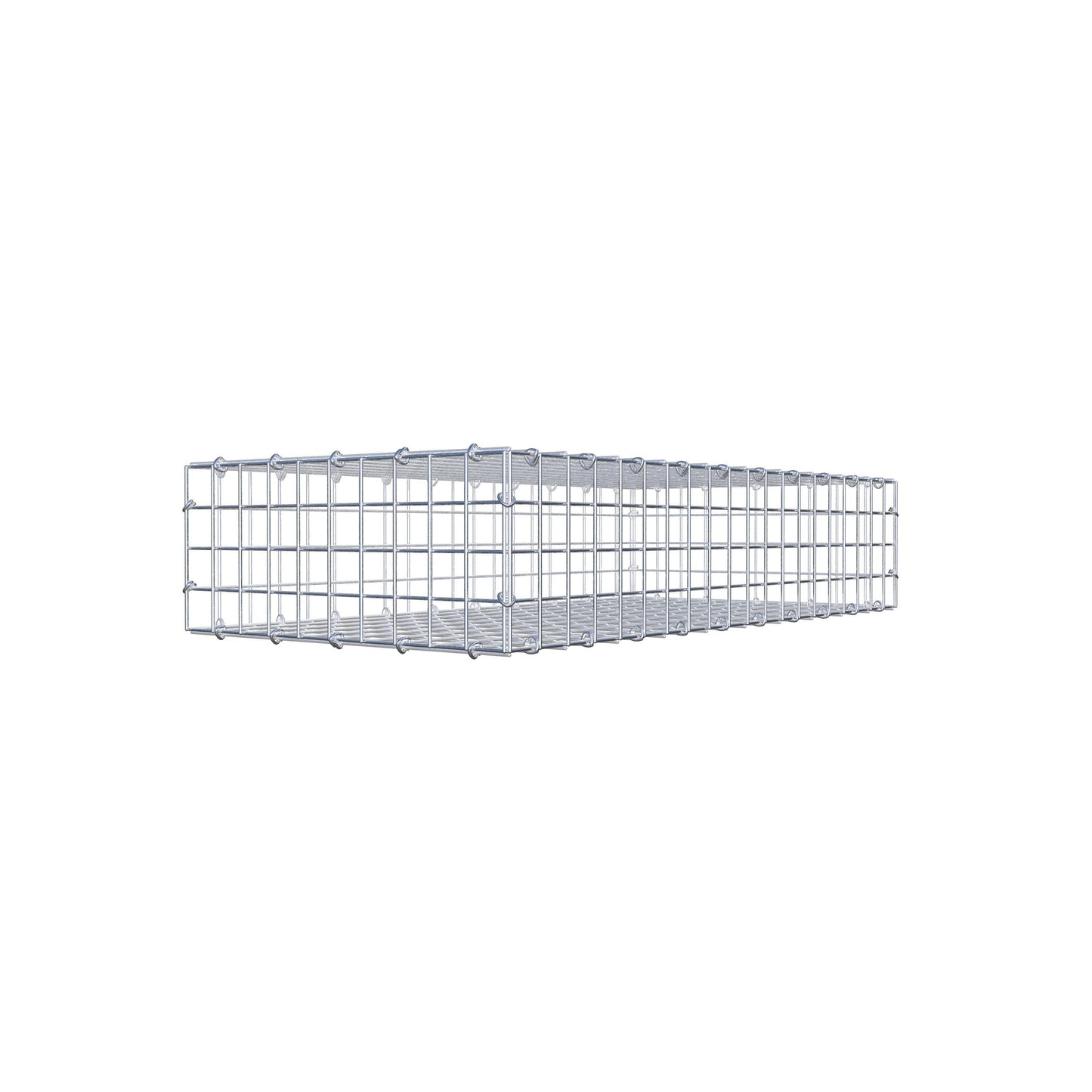 Gavión 100 cm x 20 cm x 50 cm (L x A x P), luz de malla 5 cm x 5 cm, anillo en C