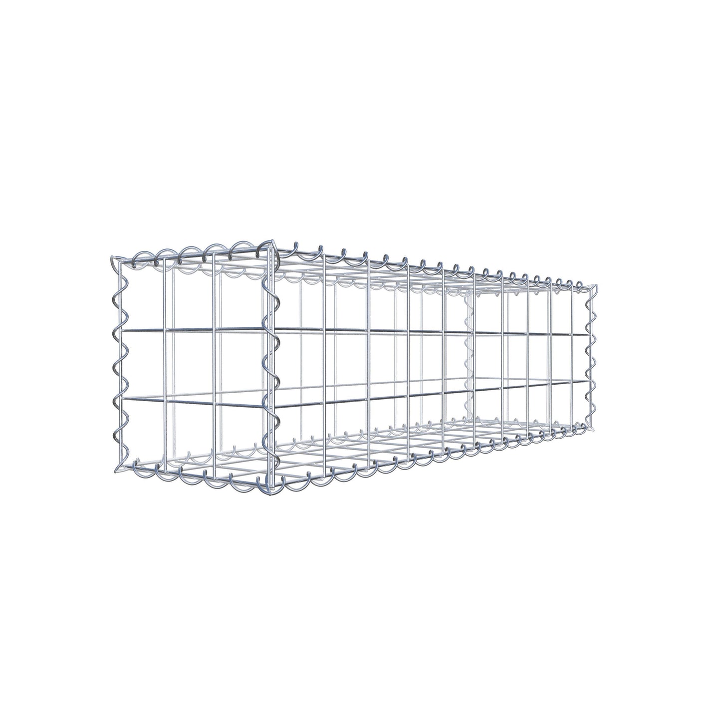 Schanskorf 100 cm x 30 cm x 30 cm (L x H x D), maaswijdte 10 cm x 10 cm, spiraalvormig