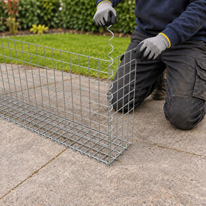Gabion 100 cm x 50 cm x 20 cm (L x H x D), maskstorlek 5 cm x 5 cm, spiral