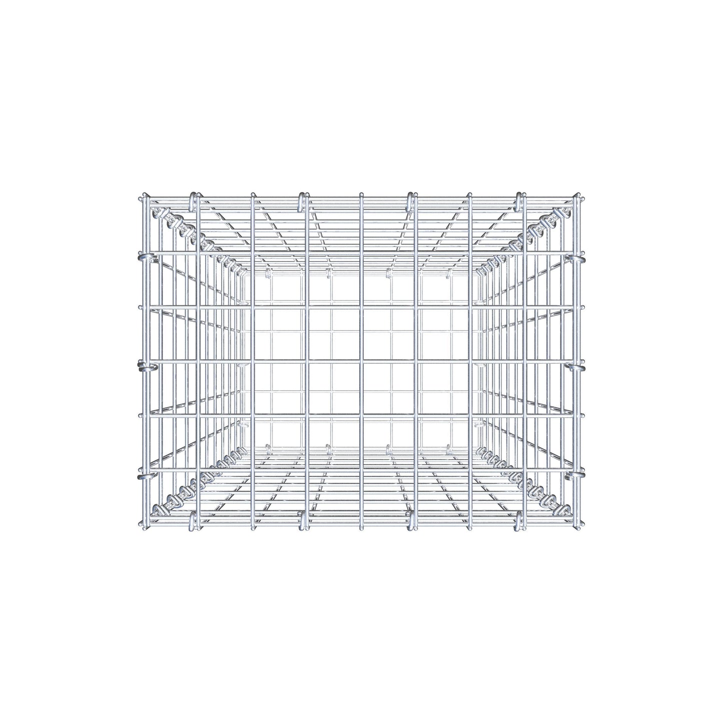 Gabion 100 cm x 40 cm x 30 cm (L x H x P), mailles 5 cm x 10 cm, anneau en C