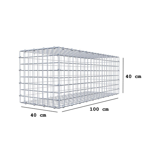 Gabbione 100 cm x 40 cm x 40 cm (L x H x P), maglia 5 x 5 cm, anello a spirale