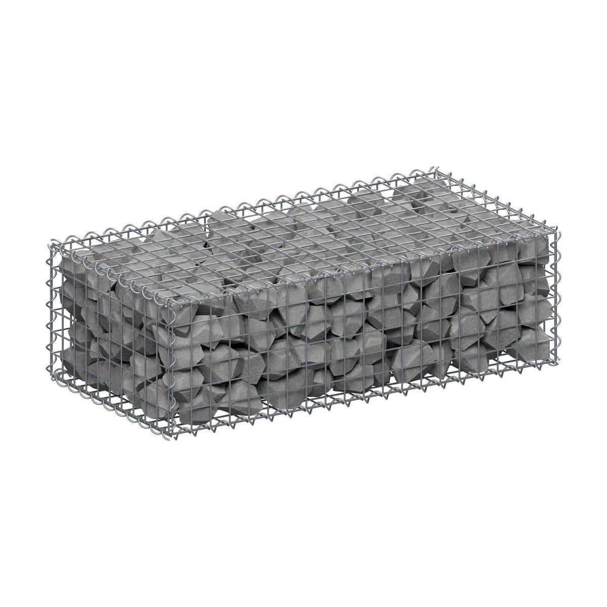 Gabion 100 cm x 30 cm x 50 cm (L x H x D), maskestørrelse 5 cm x 5 cm, spiral