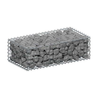 Gabion 100 cm x 30 cm x 50 cm (L x H x D), maskestørrelse 5 cm x 5 cm, spiral