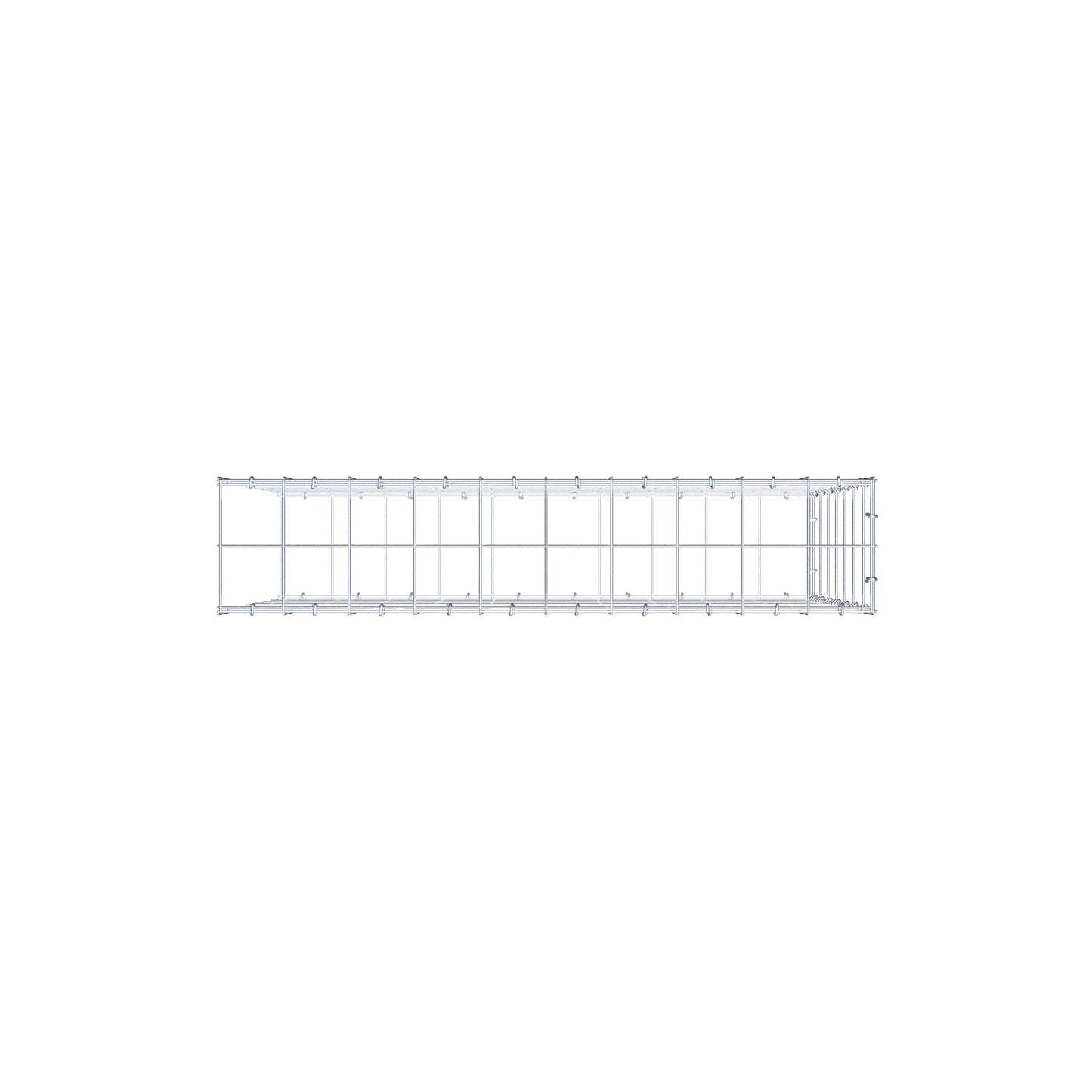 Typ 2 påbyggnadsgabion 100 cm x 70 cm x 20 cm (L x H x D), maskstorlek 10 cm x 10 cm, C-ring