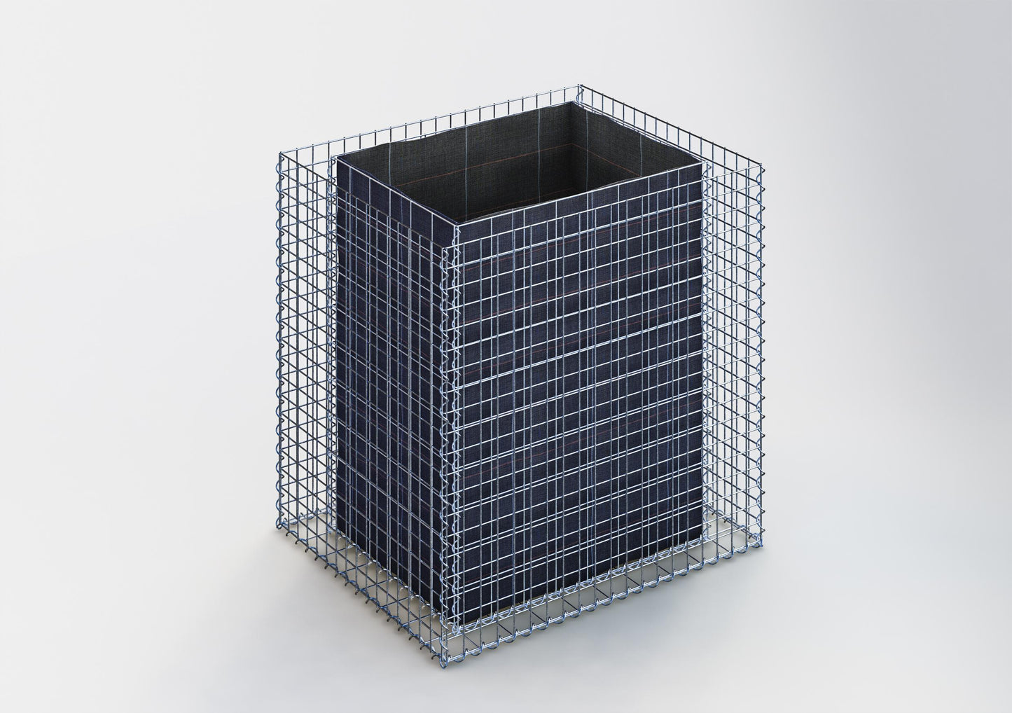 Rechthoekig verhoogd bed 100 cm x 100 cm x 80 cm (L x H x D), maaswijdte 5 x 5 cm, wanddikte 10 cm