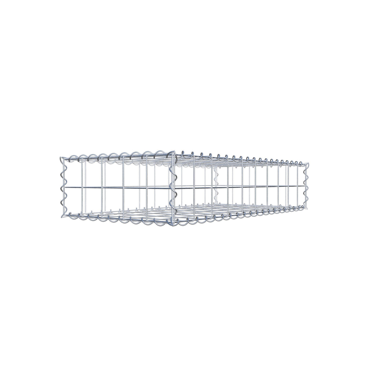 Gabion 100 cm x 20 cm x 50 cm (L x H x D), maskstorlek 10 cm x 10 cm, spiral