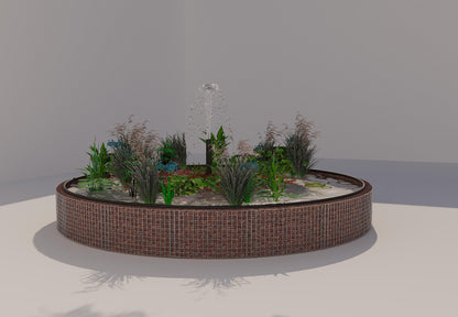 Gabion bassin surélevé rond, diamètre extérieur 442 cm, hauteur 50 cm, mailles 5 x 5 cm, épaisseur de paroi 15 cm