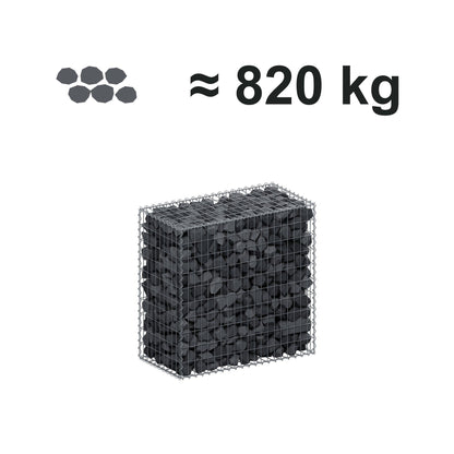 Gabion 100 cm x 100 cm x 50 cm (L x H x D), maskstorlek 5 cm x 10 cm, spiral