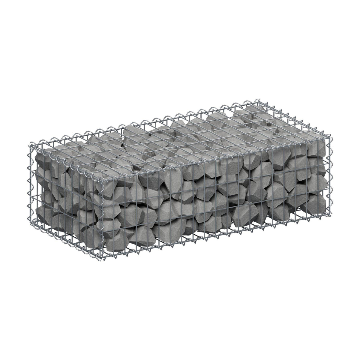 Gabione 100 cm x 30 cm x 50 cm (L x H x T), Maschenweite 5 cm x 10 cm, Spirale